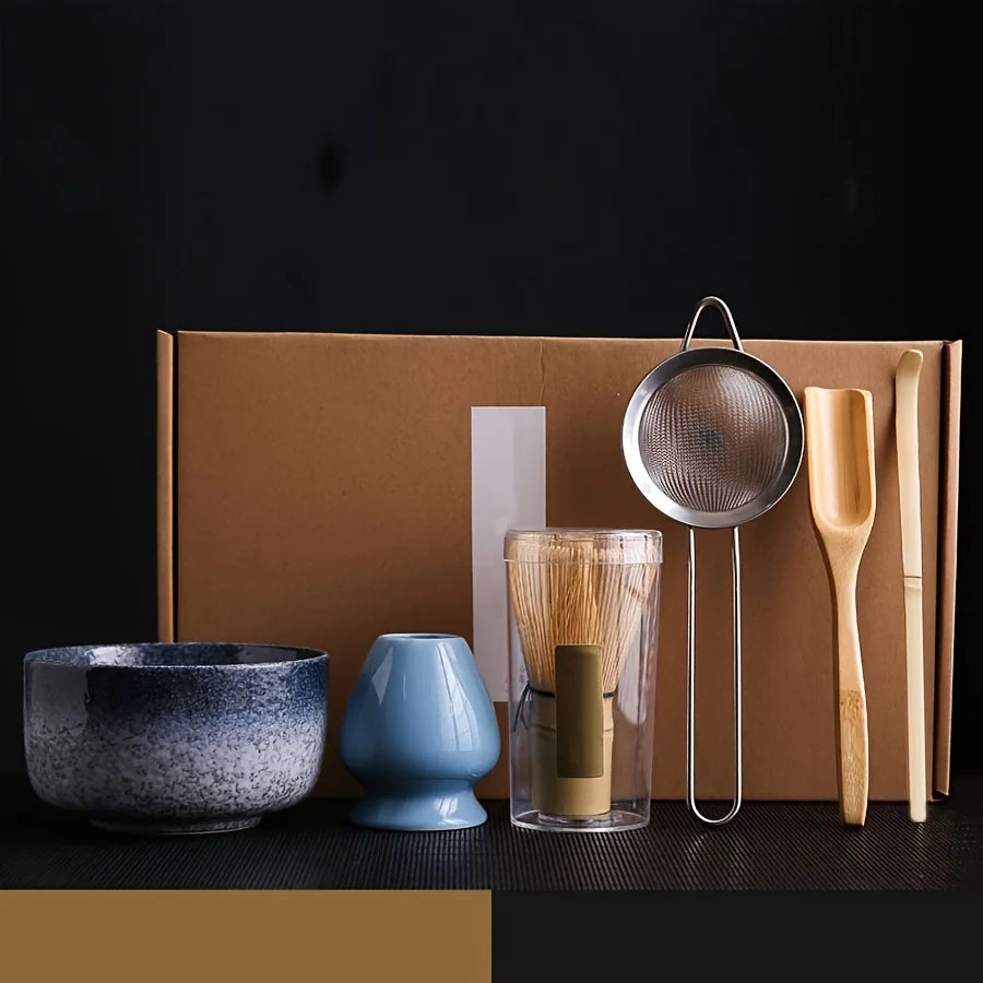 Japanese Style Matcha Bowl Set With Spoon Whisk And Sieve