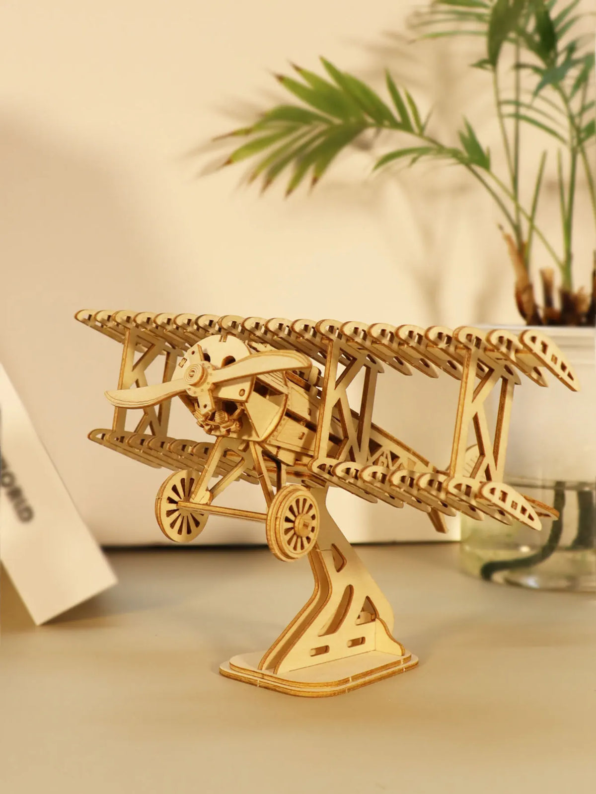 Bi-Plane 3D Wooden Puzzle Kit For DIY Craft Enthusiasts