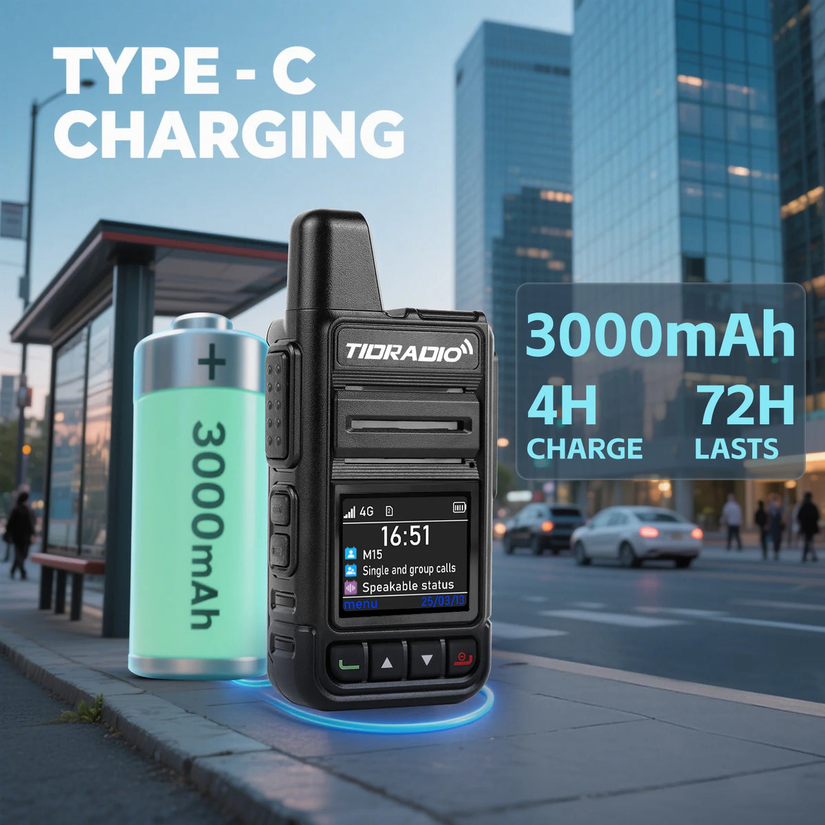 TIDRADIO M15 Long Range Walkie Talkie POC Radio App