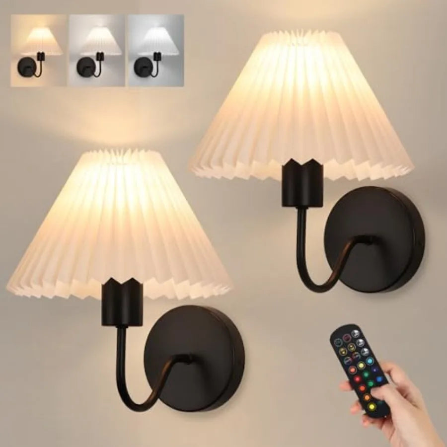 Rechargeable Battery Operated Wall Sconce Set Of 2 15 Colors