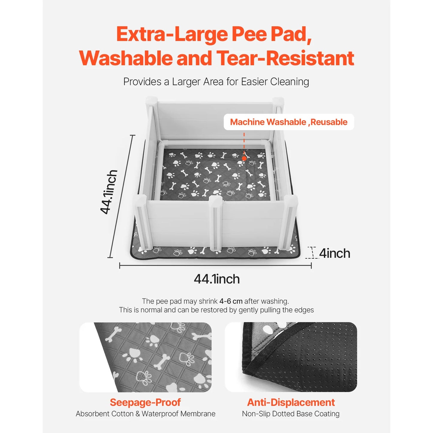 Whelping Box PVC Playpen With Adjustable Door And Pee Pad