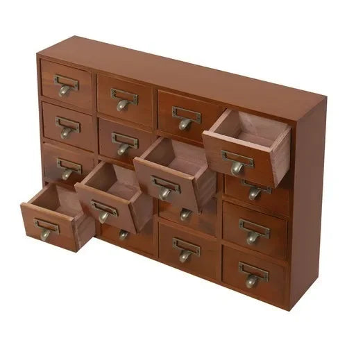 Bymaocar 64 Drawer Pine Wood Tabletop Organizer Cabinet