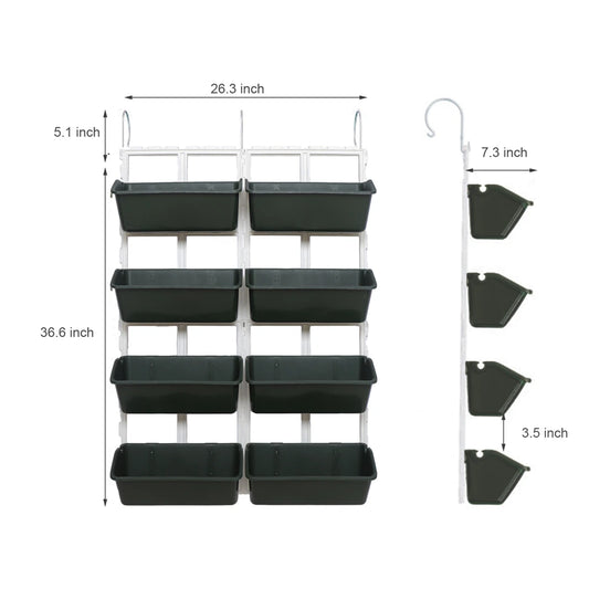 4-Tier Wall Mounted Garden Planter Vertical Flower Bed Organizer