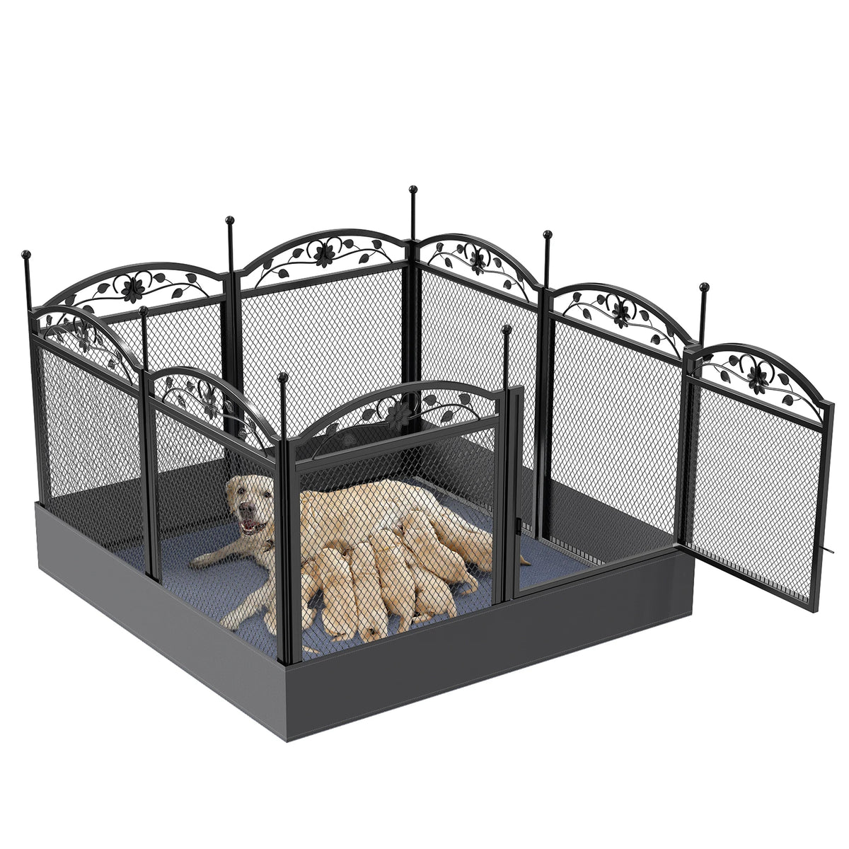 BORWART Heavy Duty Dog Playpen Enclosure For Pets Indoors Outdoors