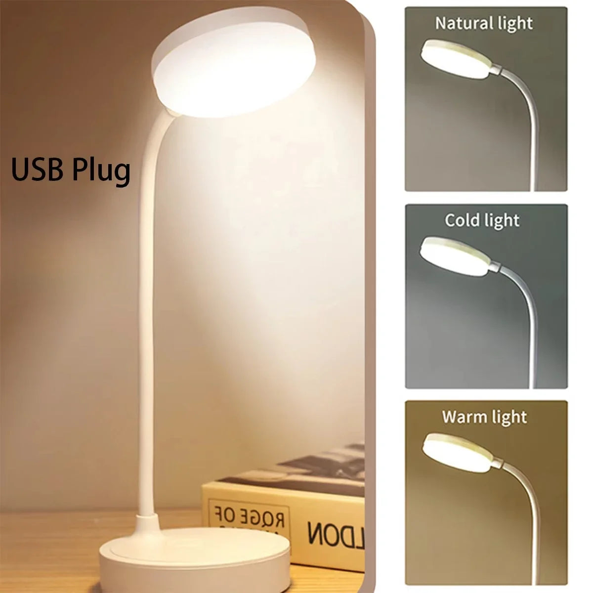 Flexible LED Desk Lamp With Dimmable USB Power Home Office