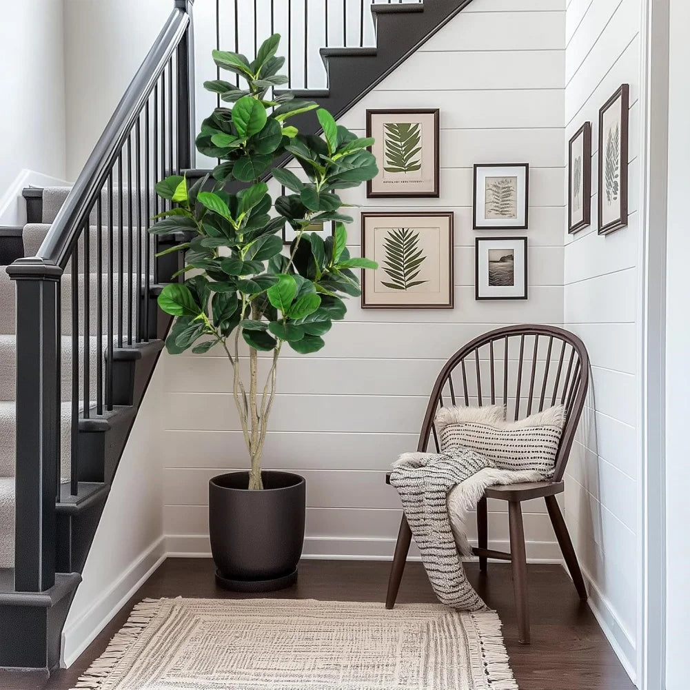 HiMISS Fiddle Leaf Fig Artificial Tree With Pot Home Decor