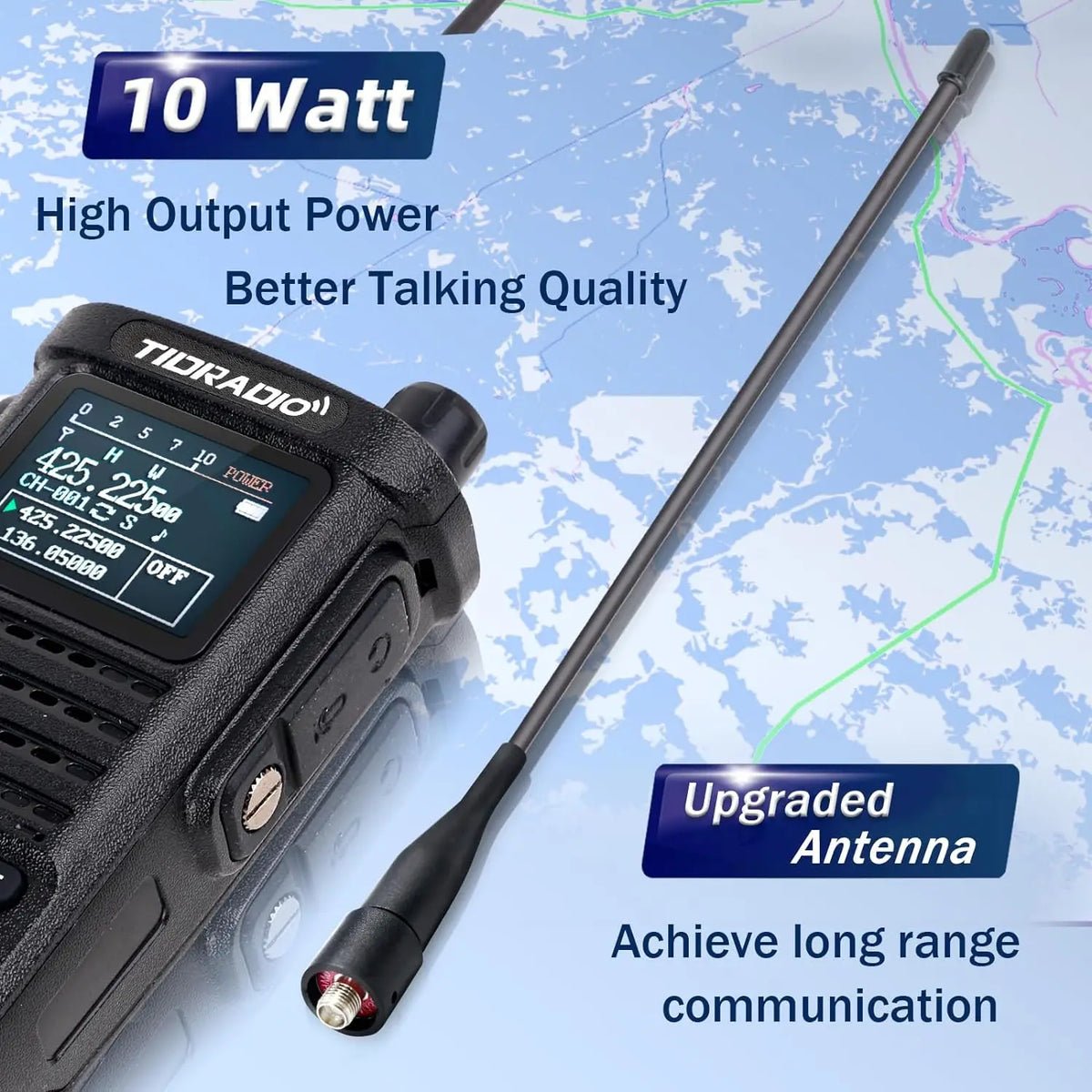 TIDRADIO TD-H8 10W Walkie Talkie Long Range Emergency Radio