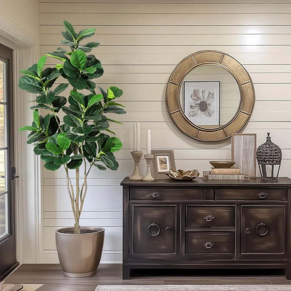 HiMISS Fiddle Leaf Fig Artificial Tree With Pot Home Decor