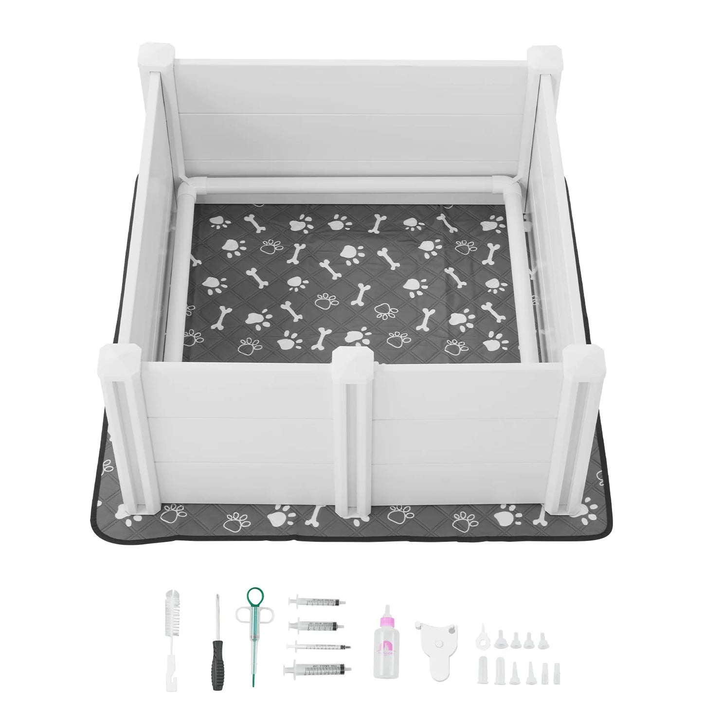 Whelping Box PVC Playpen With Adjustable Door And Pee Pad