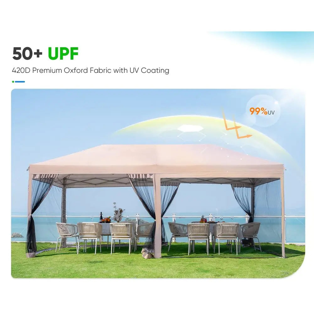 Pop Up Screened Canopy Tent With Mosquito Netting For Outdoors