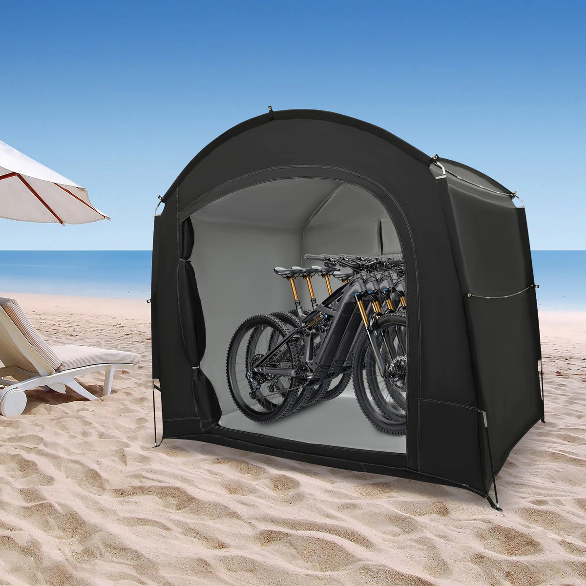 Bike Storage Shed Portable Waterproof Shelter For 3/4 Bikes