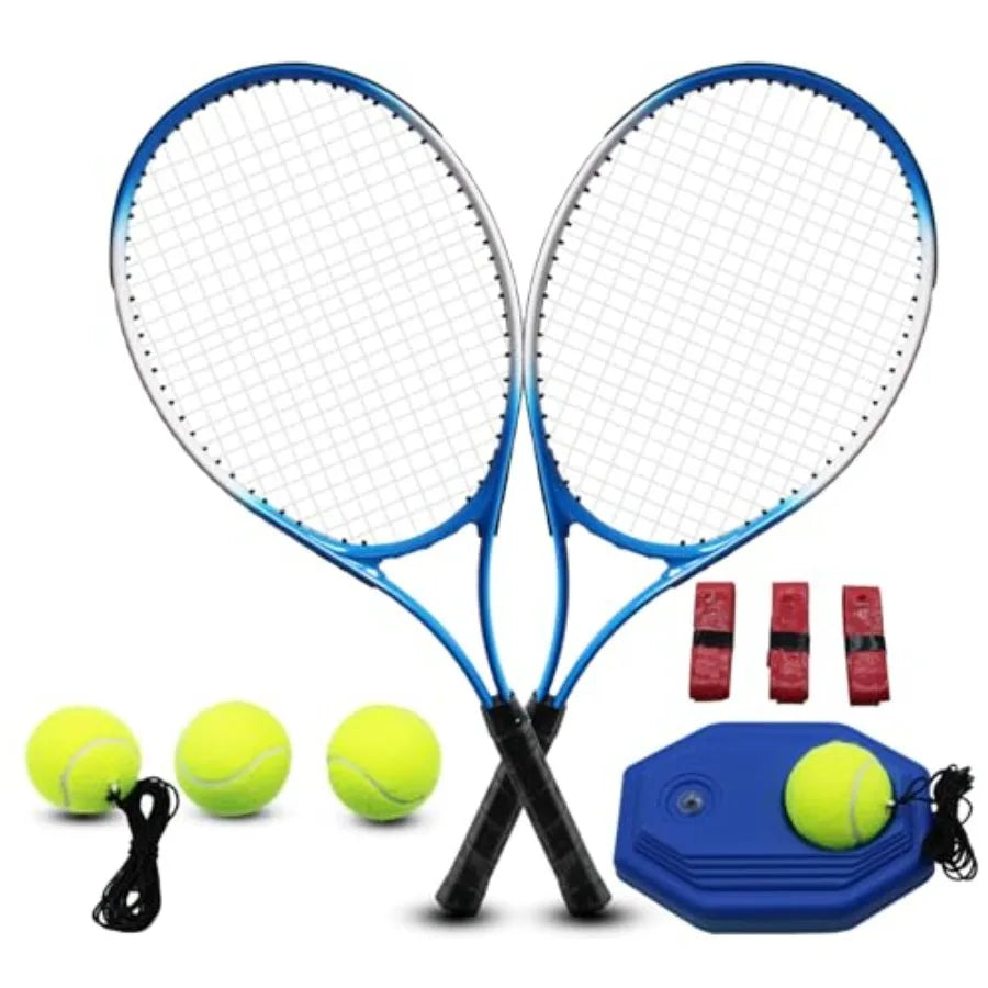 Adult Two-Player Tennis Racket Set With Four Balls For Beginners
