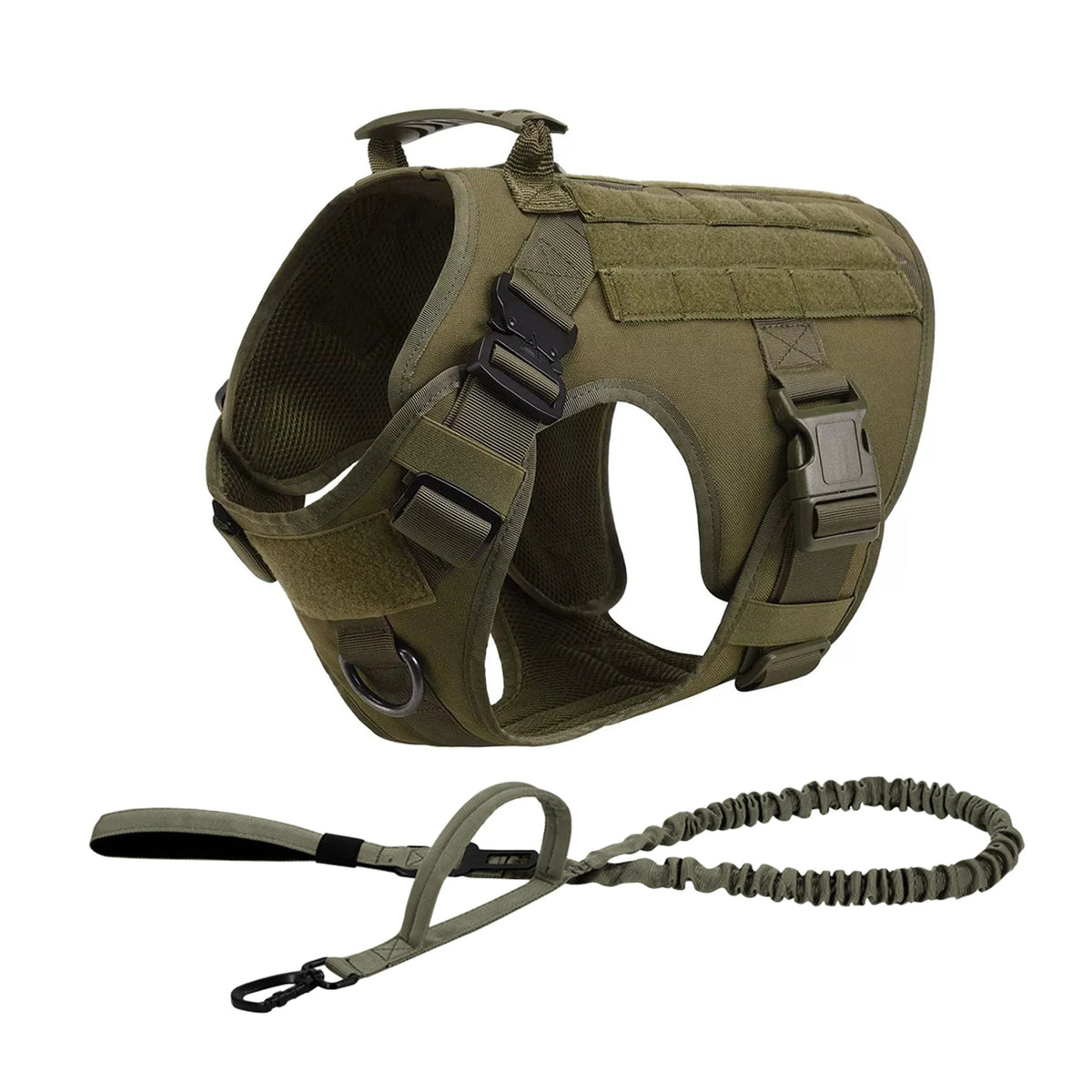 Tactical Dog Harness With Molle Pouches For Large Dogs