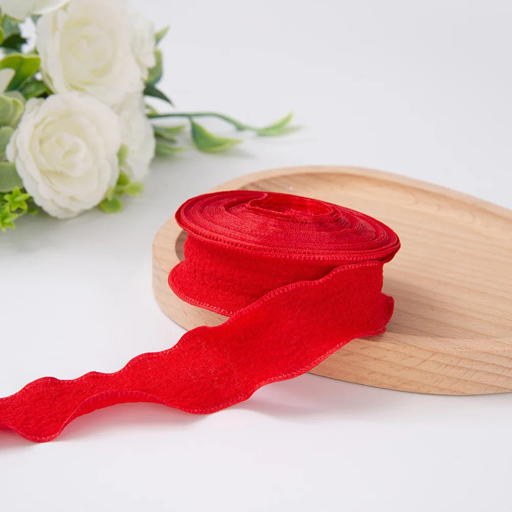 Pleated Chiffon Ribbon With Fishtail Edges For Gift Wrapping