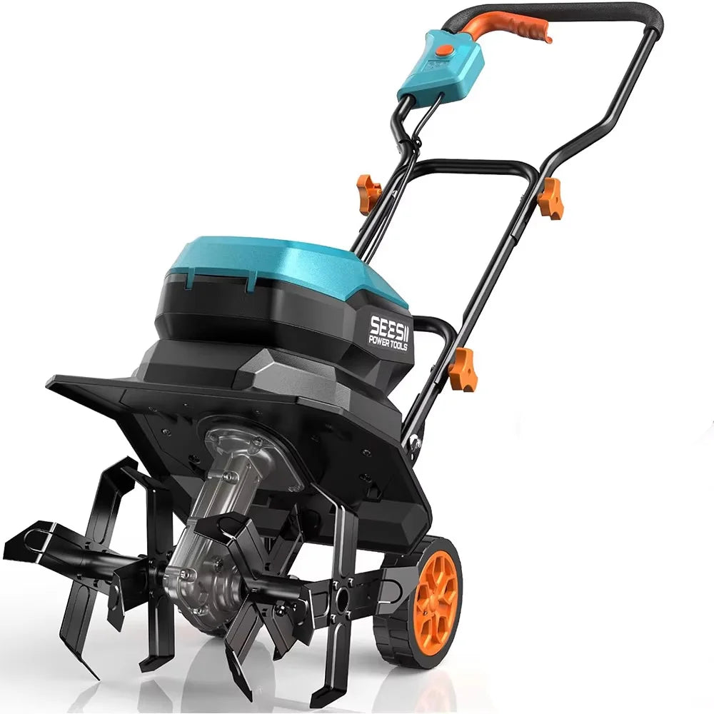 SeeSii 40V Cordless Tiller Cultivator Garden With Batteries And Charger
