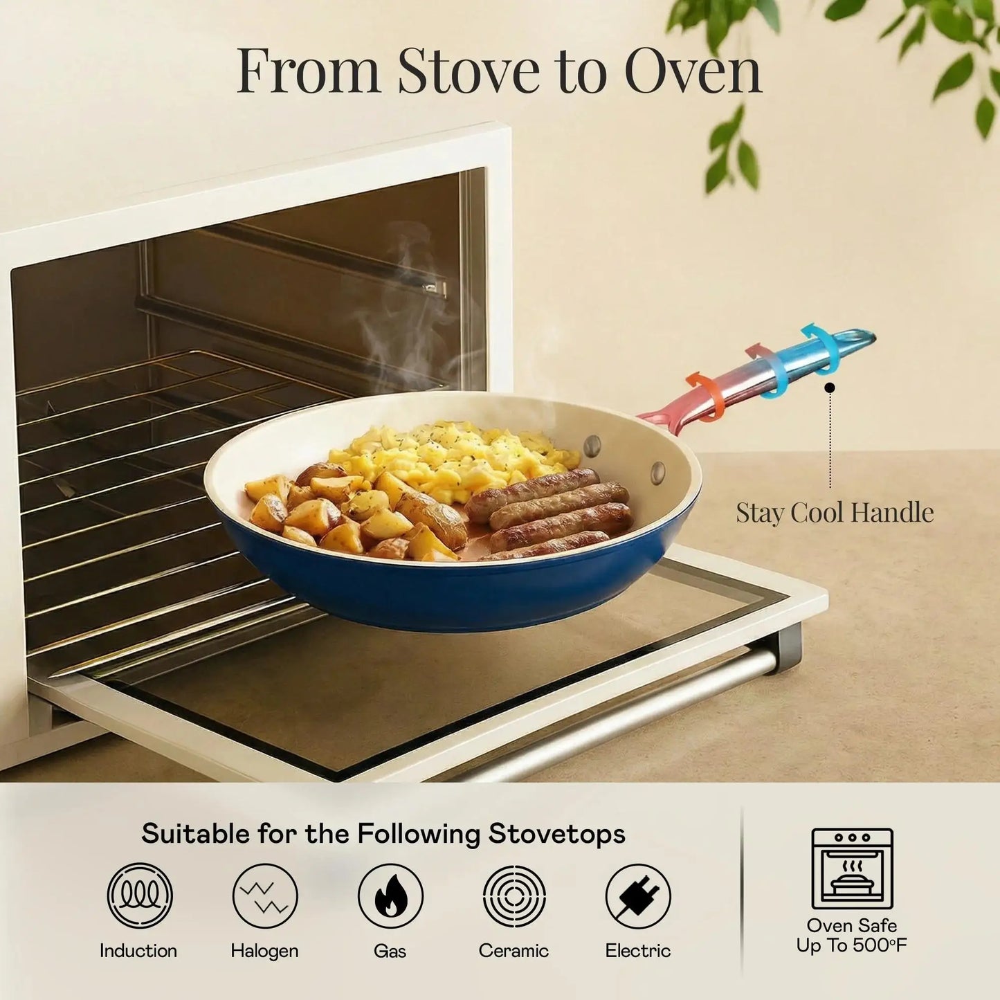 BARUIQE Ceramic Nonstick Pots And Pans Set Induction Ready