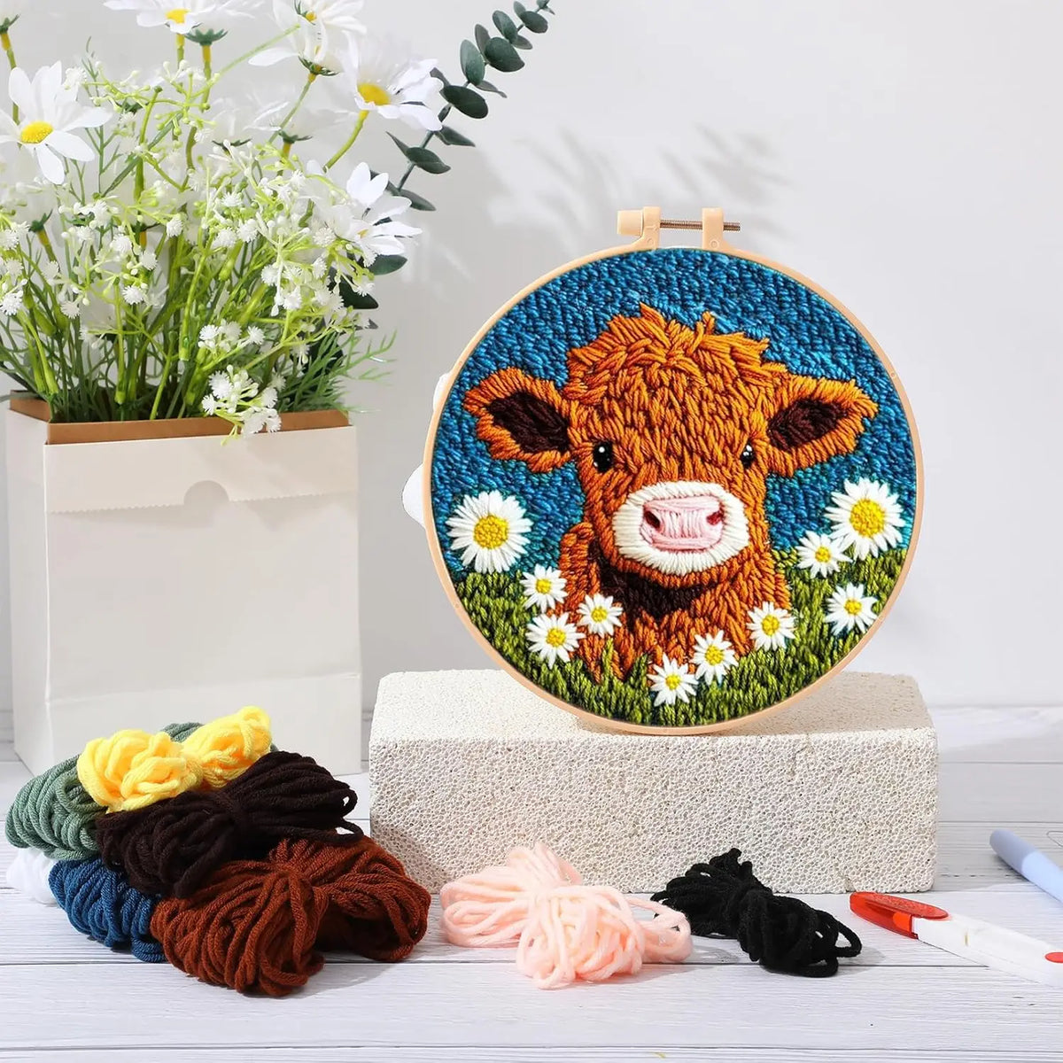 DIY Punch Needle Embroidery Starter Kit for Beginners Cartoon Animals