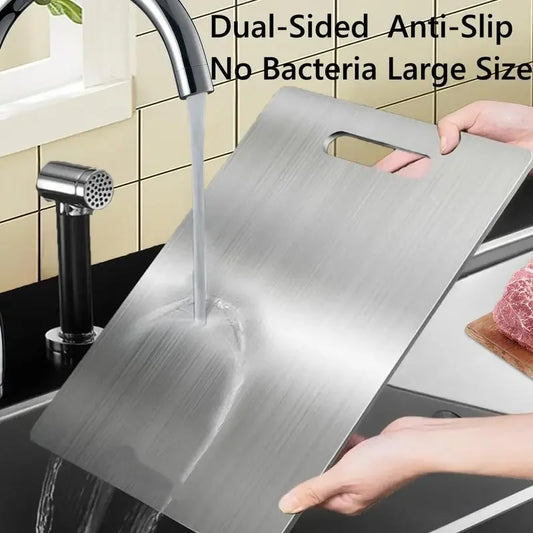 Stainless Steel Chopping Board Antibacterial Double Sided Kitchen Board
