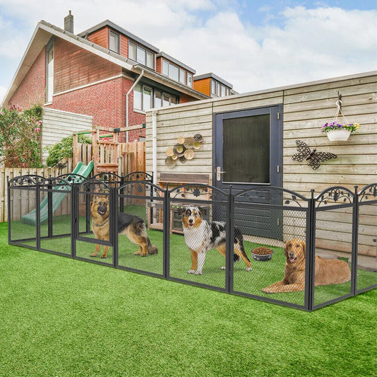 BORWART Heavy Duty Dog Playpen Enclosure For Pets Indoors Outdoors