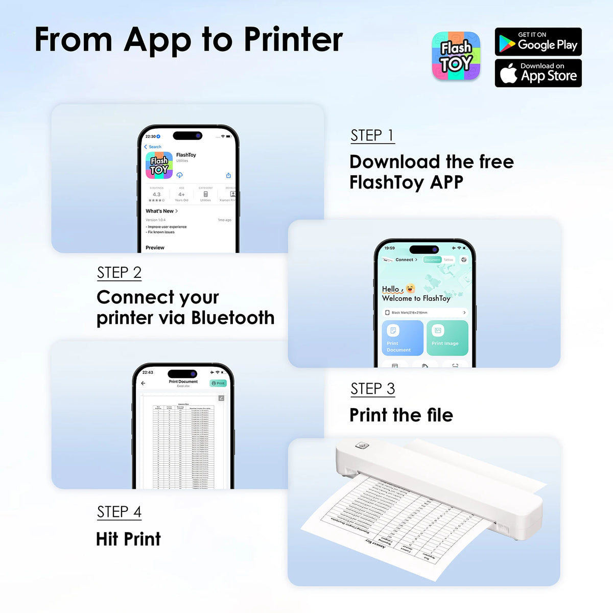 Knaon Mini Portable A4 Thermal Printer For Office And Travel