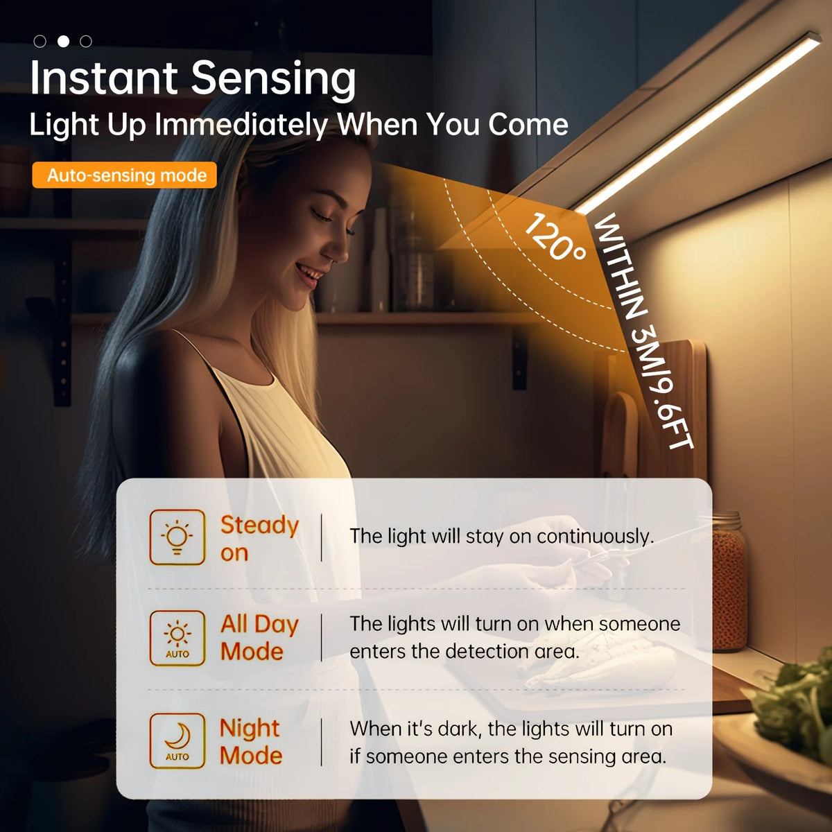 Pzsunly LED Night Light With Motion Sensor Wireless Rechargeable