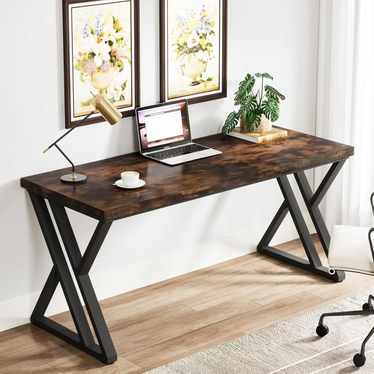 Tribesigns Writing Computer Desk With Z-Shaped Metal Legs