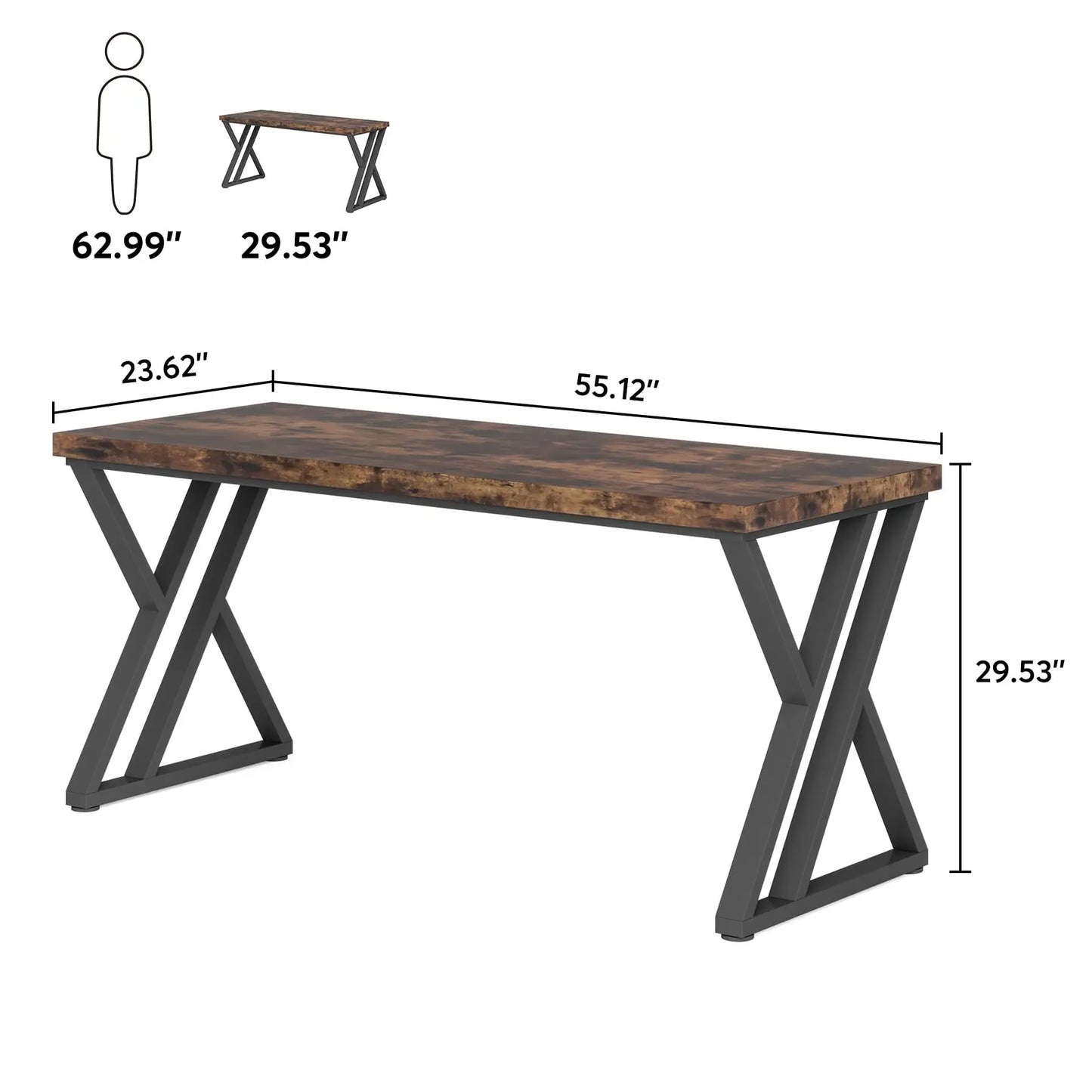 Tribesigns Writing Computer Desk With Z-Shaped Metal Legs