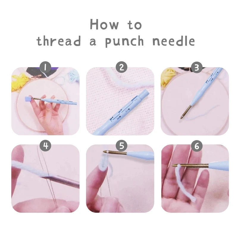 DIY Punch Needle Embroidery Starter Kit for Beginners Cartoon Animals