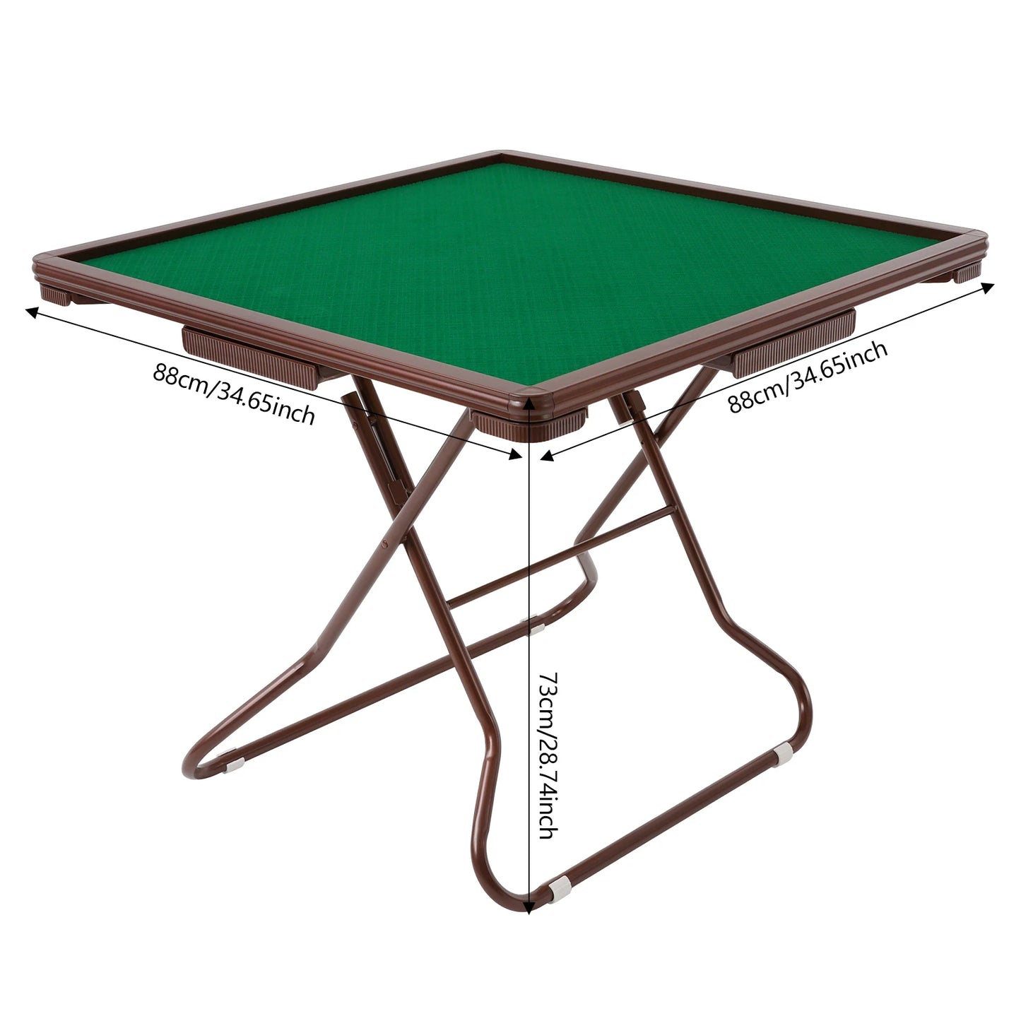 Foldable Mahjong Table For Four With Cup Holders And Drawers