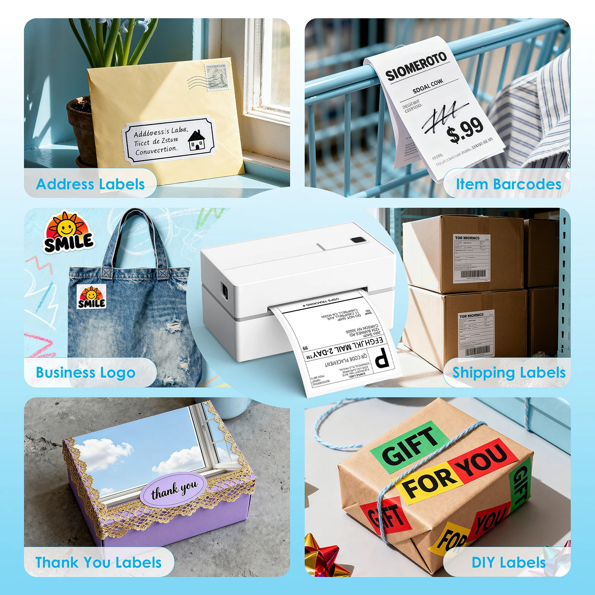 Thermal Label Printer For Shipping Labels Android iPhone Windows