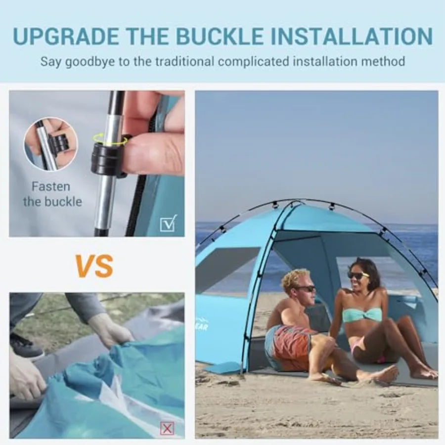 Portable Beach Tent Sun Shelter UPF 50 Plus Ultralight