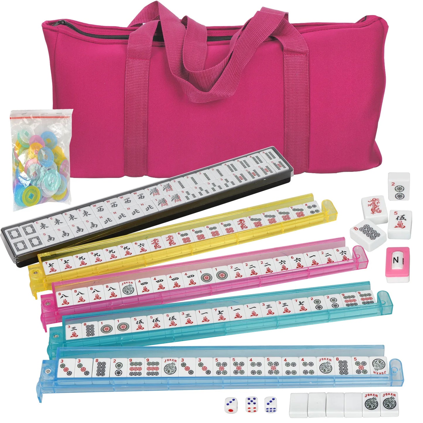 American Mahjong 166 Tile Mah Jongg Set With Pushers