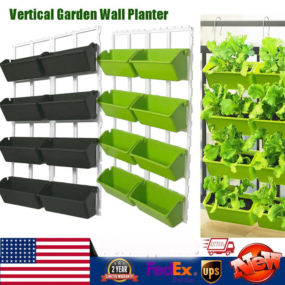 4-Tier Wall Mounted Garden Planter Vertical Flower Bed Organizer
