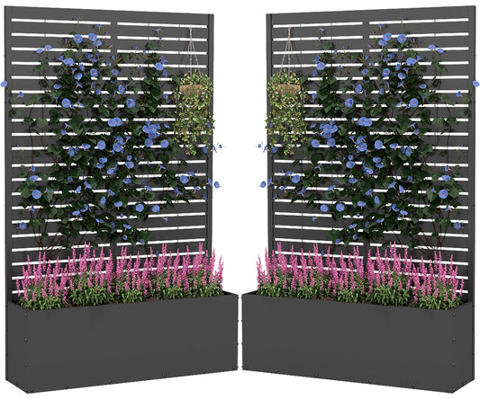 Metal Planter Box Trellis Raised Garden Bed For Climbing Plants