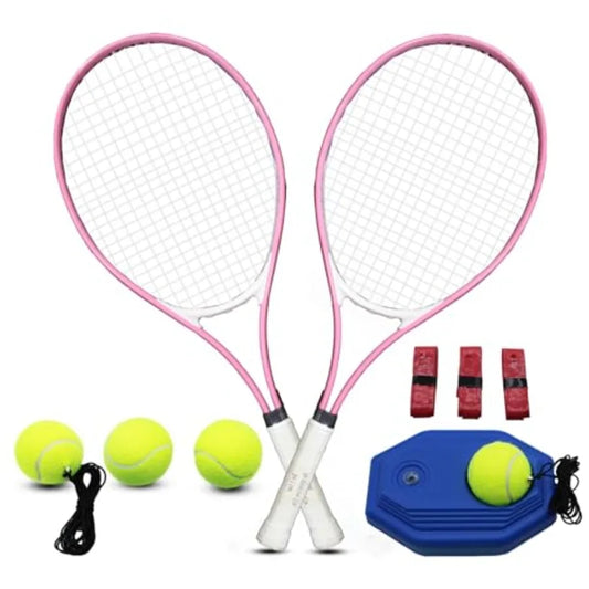 Adult Two-Player Tennis Racket Set With Four Balls For Beginners