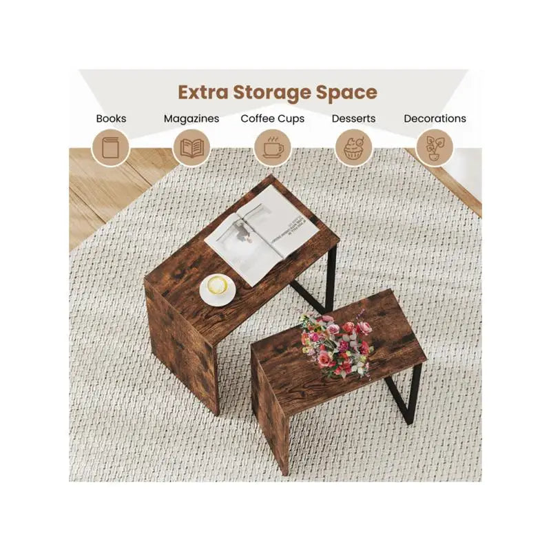 2-In-1 Coffee And End Table Set For Modern Living Rooms