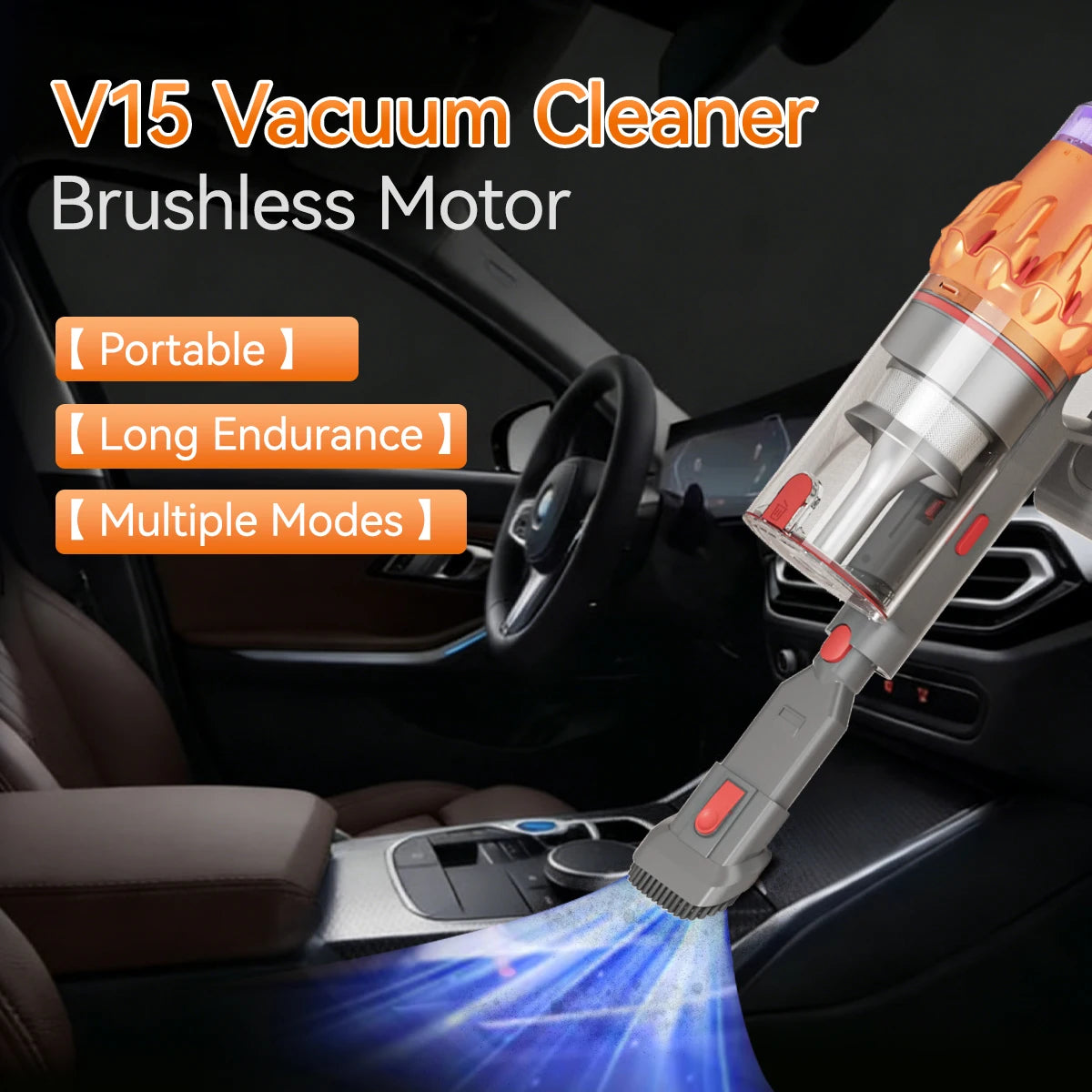 E.LUO Wireless Handheld Vacuum Cleaner With Brushless Motor LED Display