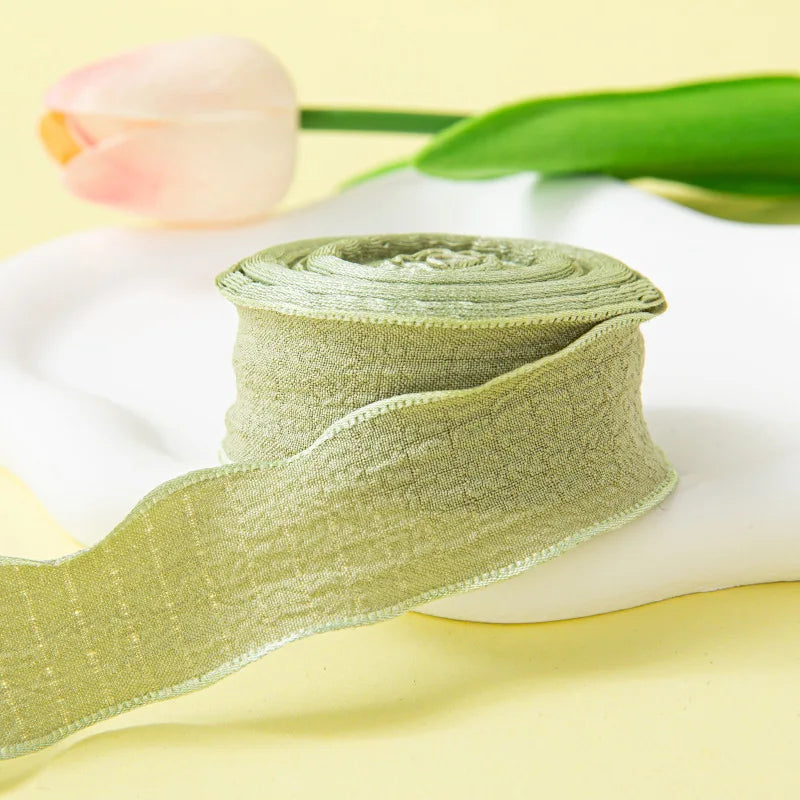 Pleated Chiffon Ribbon With Fishtail Edges For Gift Wrapping
