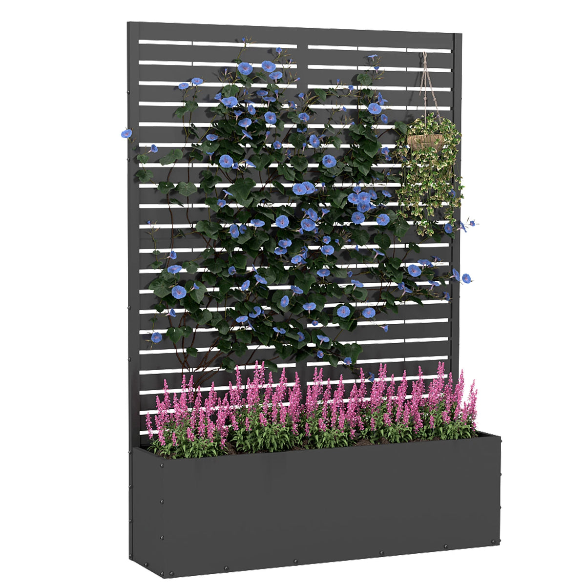 Metal Planter Box Trellis Raised Garden Bed For Climbing Plants