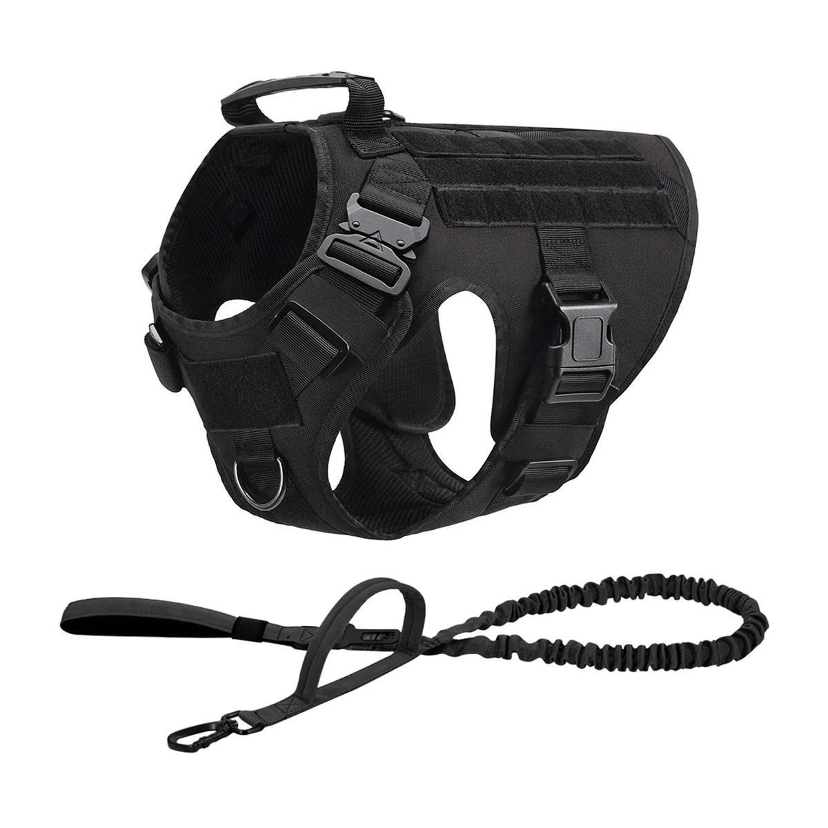 Tactical Dog Harness With Molle Pouches For Large Dogs