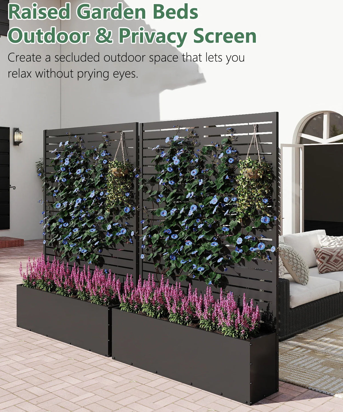 Metal Planter Box Trellis Raised Garden Bed For Climbing Plants