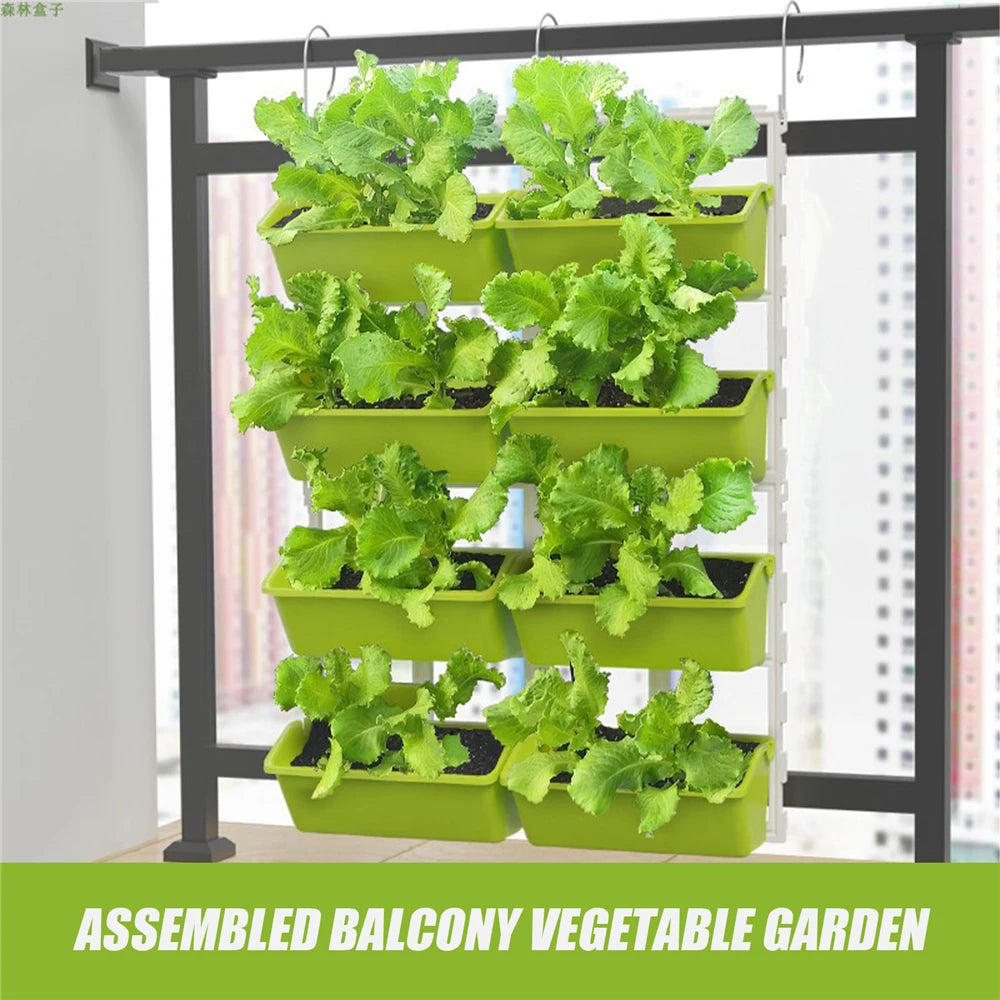 4-Tier Wall Mounted Garden Planter Vertical Flower Bed Organizer