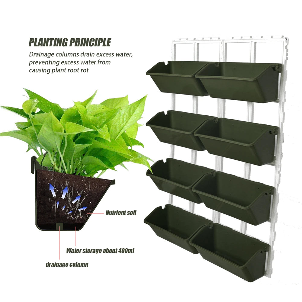 4-Tier Wall Mounted Garden Planter Vertical Flower Bed Organizer