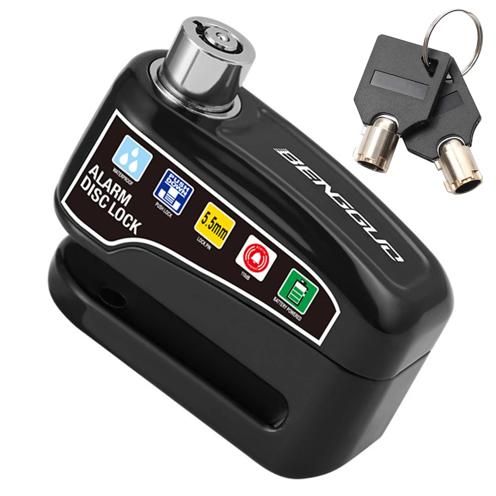 APWIKOGER Motorcycle Alarm Disc Lock With Keys Anti Theft