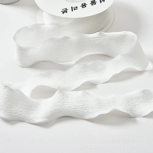 Frayed Edged Chiffon Ribbon Polyester Cotton For DIY Wedding Wrapping Bouquets
