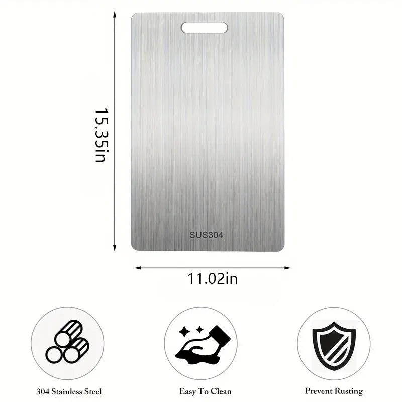 Stainless Steel Chopping Board Antibacterial Double Sided Kitchen Board