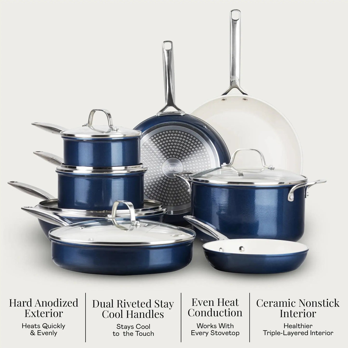 BARUIQE Ceramic Nonstick Pots And Pans Set Induction Ready