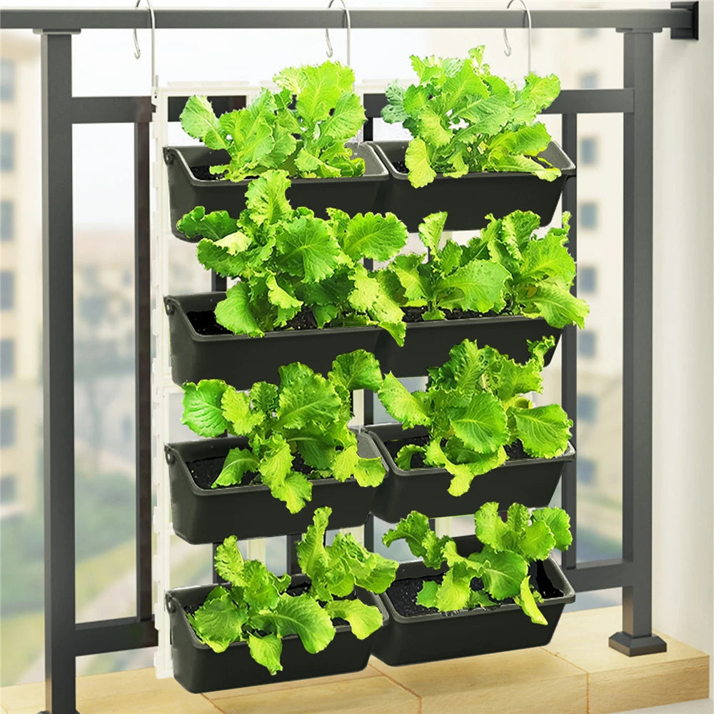 4-Tier Wall Mounted Garden Planter Vertical Flower Bed Organizer