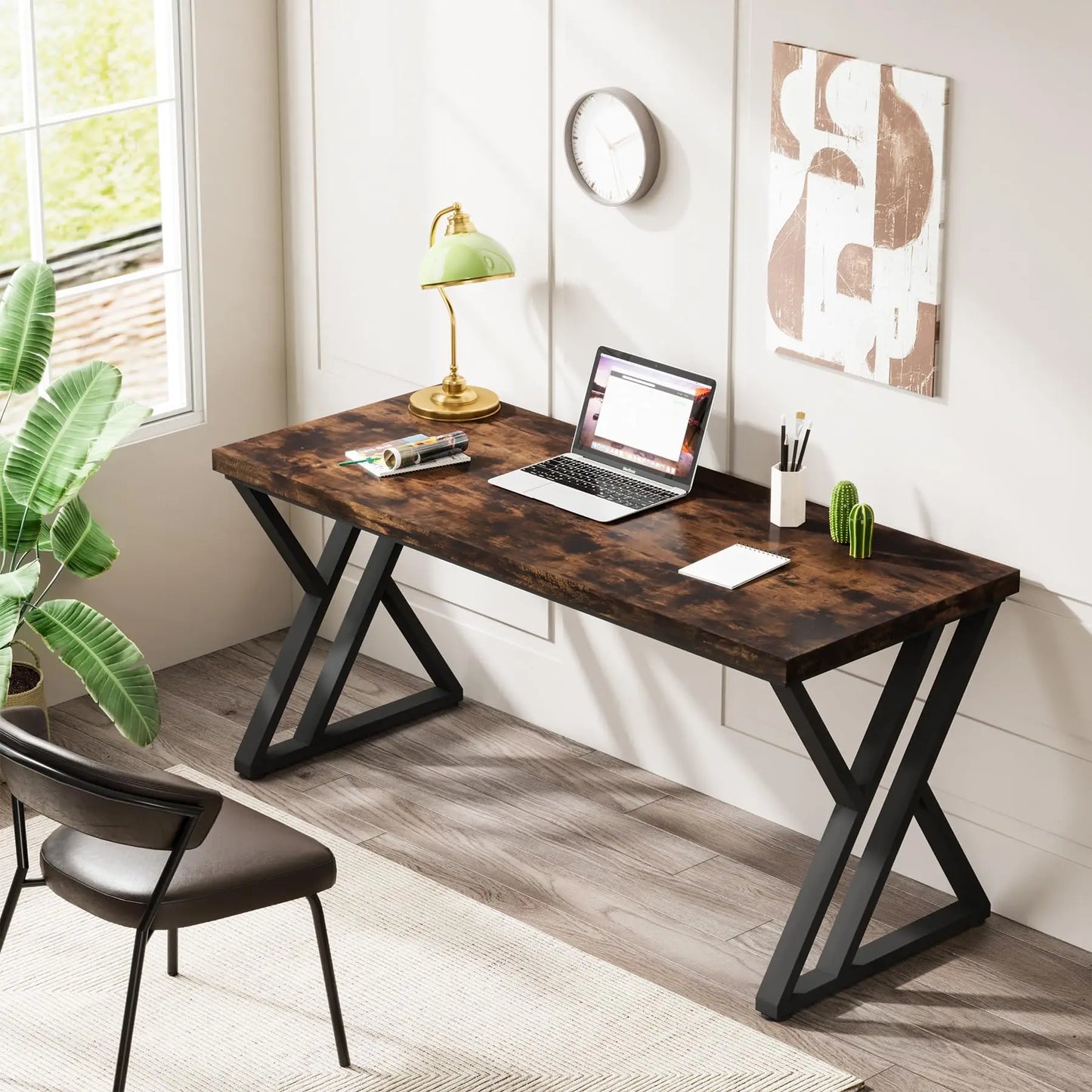Tribesigns Writing Computer Desk With Z-Shaped Metal Legs