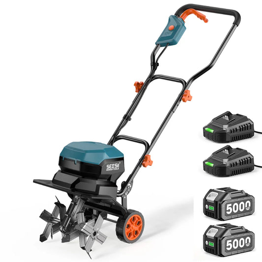 SeeSii 40V Cordless Tiller Cultivator Garden With Batteries And Charger